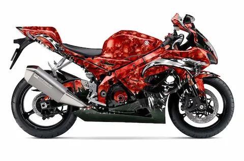 Suzuki GSX-R 1000 (2005-2006) with the Reaper Red graphic kit