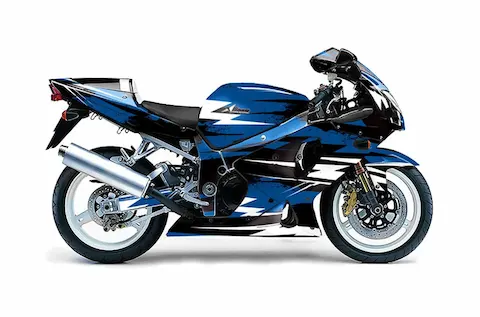 Suzuki GSX-R 1000 (2001-2002) with the Attack Blue graphic kit
