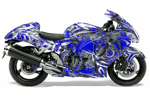 Suzuki Hayabusa (2008-2020) with the Deaden Blue graphic kit