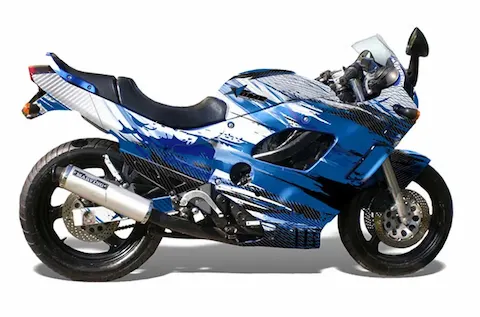 Suzuki GSX-R 600F/750F Katana (1988-1997) with the Carbon X Blue graphic kit
