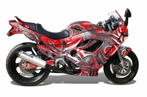 Suzuki GSX-R 600F/750F Katana (1988-1997) with the Deaden Red graphic kit